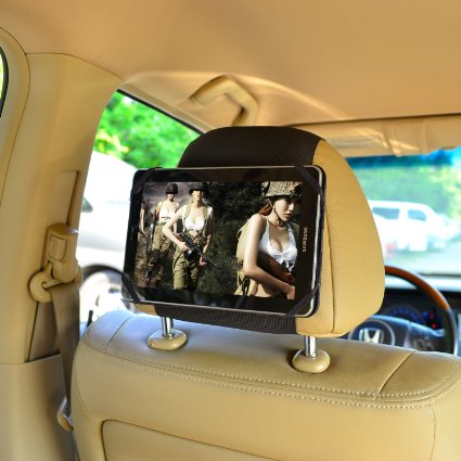 TFY 7-Inch Tablet PC Car Headrest Mount, Fast-Attach Fast-Release Edition, Black