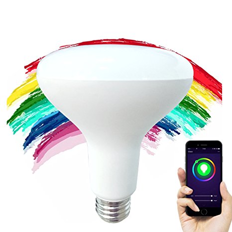 FRANKEVER Wifi Smart LED Bulb, Remote Controller RGB Multicolored Color Dimmable 7W Wide Flood (Compatible with Alexa & Google Home) No Hub Required LED Light