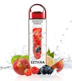 Infuser Water Bottle Best Fruit Infusing Water Bottle Sport Water Bottle Create Your Own Naturally Flavored Fruit Infused Water Juice Iced Tea Lemonade and Sparkling Beverages By Iztana