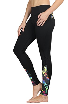 icyzone Women's Activewear Tights Zip Pocket Yoga Gym Pants Workout Ankle Leggings