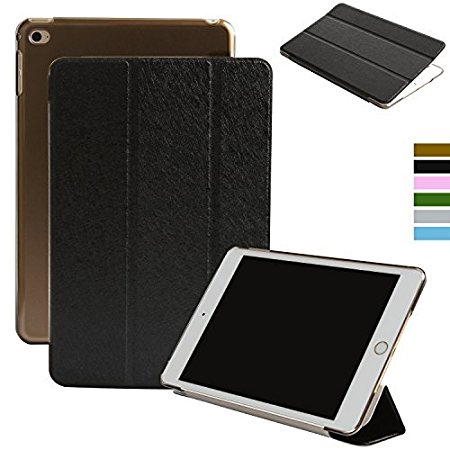 iPad Mini 4 Case, Vimay Slim-Fit Folio Smart Case Cover with Auto Sleep/Wake for Apple New iPad Mini 4 Released on 2015 (Black)