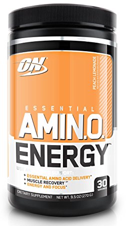 Optimum Nutrition Amino Energy with Green Tea and Green Coffee Extract, Flavor: Peach Lemonade, 30 Servings