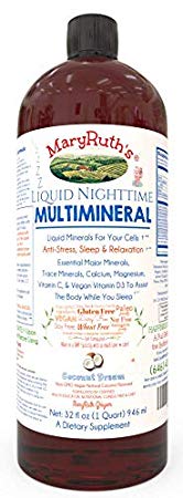 Old Liquid Sleep Multimineral (Coconut) Vegan Vitamins, Minerals, Magnesium, Calcium & MSM - Natural Sleep & Stress Aid - Muscle Relaxation - NO Melatonin - Non-GMO Paleo 0 Sugar 0 Fat
