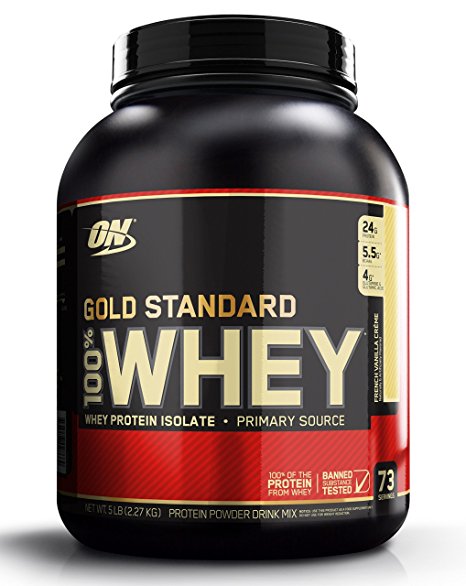 Optimum Nutrition Gold Standard 100% Whey Protein Powder - 2.27 kg, French Vanilla Creme