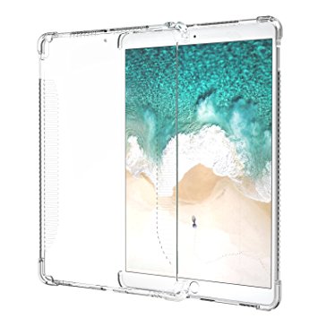 iPad Pro 10.5 Case - MoKo CLEAR GRIP Shockproof Soft Flexible Transparent TPU Back Cover Protector for Apple iPad Pro 10.5 Inch 2017 Tablet, CLEAR(Compatible with iPad Pro Official Smart keyboard)