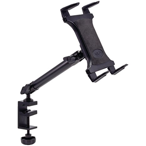 Arkon Heavy Duty Tablet Clamp Mount for Desks or Treadmills with 10 inch Arm for iPad Pro iPad Air iPad Galaxy Tab S 10.5