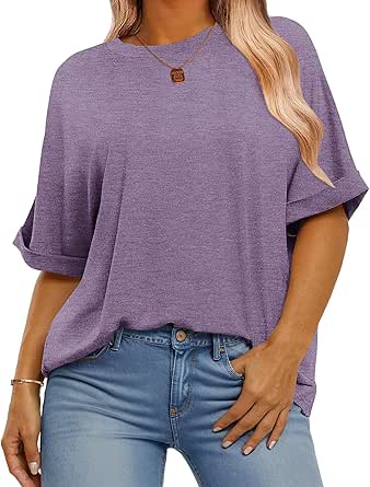 IN'VOLAND Women's Plus Size T Shirts Oversized Tees Summer Half Sleeve Crew Neck Whiskey Graphic Tunic Tops Basic Top