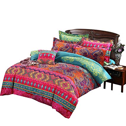 Ustide Superking Size Bohemian Exotic Style Boho Duvet Quilt Covers & 2 Pillowcase, 220cm x260 cm