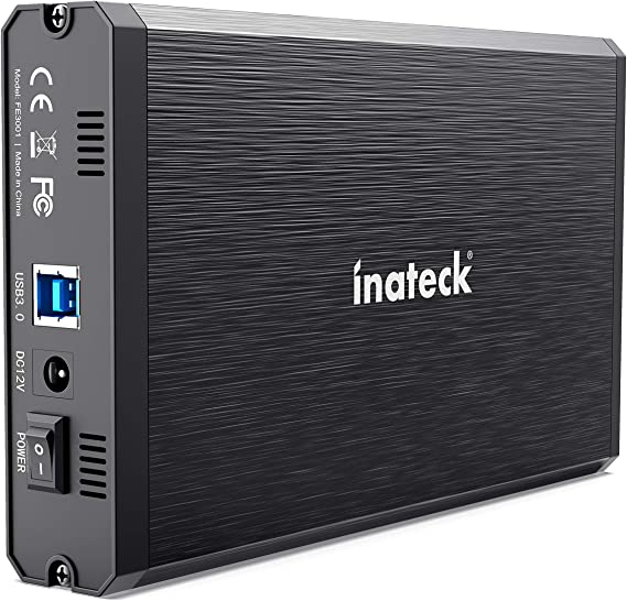 Inateck Boîtier Externe Disque Dur 3,5 Pouces USB 3.0 Disque Dur Externe/SSD Boîtier en Aluminium pour Disque Dur 3.5/2.5 SATA