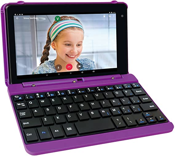 RCA Voyager Pro Tablet w/Keyboard Case 7" Multi-Touch Display, Android Go Edition (8.1) Purple