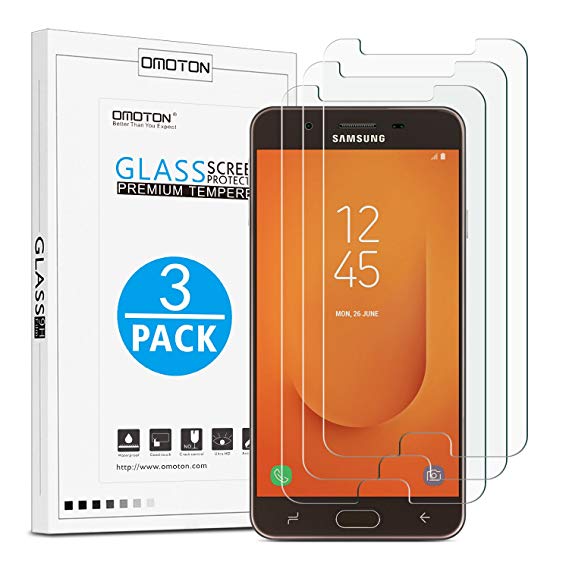 [3 Pack] Samsung Galaxy J7 Prime 2/Galaxy J7 Prime Screen Protector,OMOTON Tempered Glass Screen Protector with [9H Hardness] [Crystal Clear] [Anti-Scratch] for Galaxy J7 Prime 2/Prime [5.5 inch]