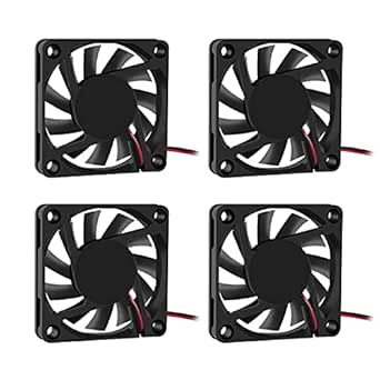 4PCS Dual Ball Bearings Fan 60x60x10mm DC 24V 6010 Brushless Cooling Fan, Replacement Ball Bearing 60mm 10mm Fan for Cooling DIY PC Computer Case Fan - 2 Pin Case Fan (Pack of 4Pcs)