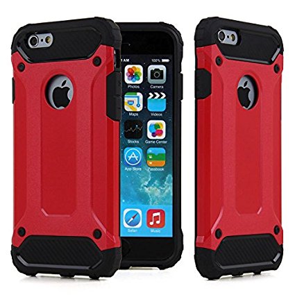 iPhone 6s Case, Chivel (TM) Anti-slip Shockproof Armor iPhone 6s Protective Case Ultra Slim Fit Non-slip Grip Rubber Bumper Case Cover for Apple iPhone 6 & iPhone 6s 4.7 inch (Red)
