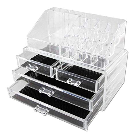 Vencer Jewelry and Makeup Storage Display Boxes (1 Top 4 Drawers),Cosmetic Organizer