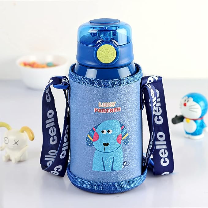 Cello Kinder Hot & Cold Stainless Steel Kids Water Bottle, 500ml, Blue