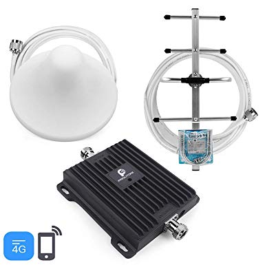 Cell Phone Signal Booster for AT&T T-Mobile 4G LTE Home Use -Boost Cellular Data Signal with 65dB 700MHz Band 12/17 Repeater Amplifier Kit and Ceiling/Yagi Antennas Up to 4,500Sq Ft