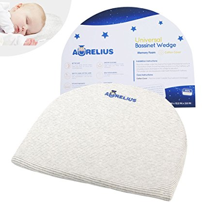 Aurelius Universal Bassinet Wedge for Baby Mattress | Infant Sleep Pillow for 0-6 Month | Also As Pregnancy Wedge | 12 Degree (Grey)