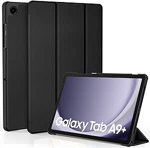 EasyAcc Étui Coque Compatible avec Samsung Galaxy Tab A9 / A9 Plus 11 Pouces 2023, Protection Ultra Fin en Cuir PU avec Fonction Réveil/Sommeil Automatique pour SM-X210/X215/X216/X218 - Noir