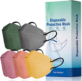 PAGE ONE KF94 Face Mask for Adults Men & Women 4 Layer Filter Safety Disposable Fish Type Face Masks