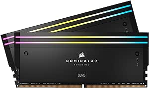 CORSAIR DOMINATOR TITANIUM RGB DDR5 RAM 48GB (2x24GB) DDR5 6000MHz CL30 Intel XMP iCUE Compatible Computer Memory - Black (CMP48GX5M2B6000C30)