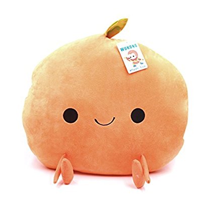 WuKong 17.5'' Creative Cartoon Fruit Cushions Cute Plush Dolls Office Home Pillow (Orange)