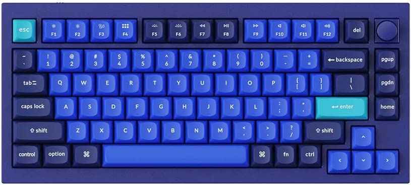 Keychron Q1 Hotswap V2 Keyboard, Blue - Gateron Pro Brown (Q1-O3)