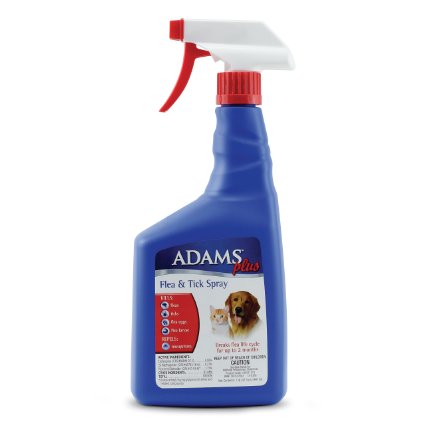 Adams Plus Flea and Tick Spray for Cats and Dogs, 32 Oz