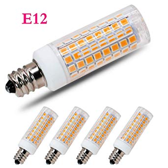 [4-Pack] E12 Led Bulb Candelabra Light Bulbs 8W, 100W (850LM) Equivalent Ceiling Fan Bulbs, Warm White 3000K, LED Chandelier Light Bulbs, LED Candle Bulbs (Base E12) Home Light Fixtures Decorative.