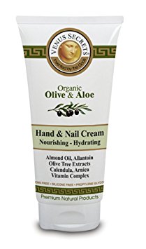 Hand & Nail Cream Tube with Organic Olive & Aloe Vera / 100ml / Hydrating / Nourishes & Protects the Skin / Revitalized Your Dry & Damaged Hands / For all skin types / For Men and Women.