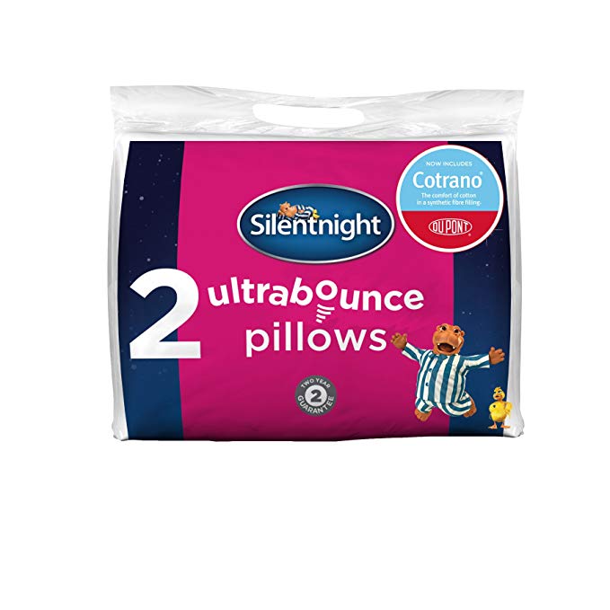 Silentnight Ultra Bounce Pillow with Du Pont, Microfibre, White, Twin