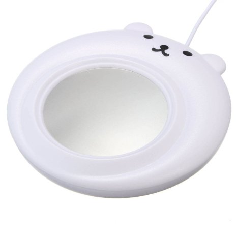 ELEGIANT Cute Bear USB Electronics Powered Cup Warmer Heater Pad Coffee Tea Mug Pad Plate white