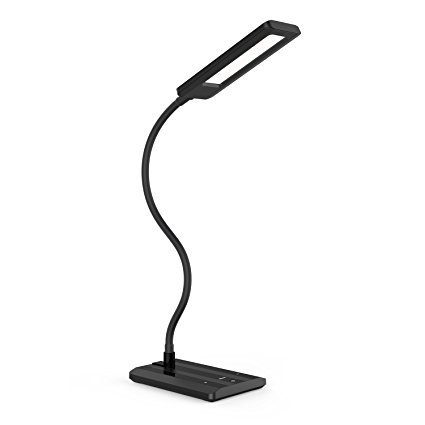 LED Gooseneck Lamp by BESTEK - Flexible Touch Control Table Desk Lamp with 4 Color Temperatures, 4 Brightness Levels, Black