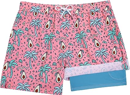 BRISIRA Boys Swim Trunks Toddler Bathing Suit Anti Chafe Youth Swim Shorts Kids Swim Suit with Compression Boxer Brief Liner