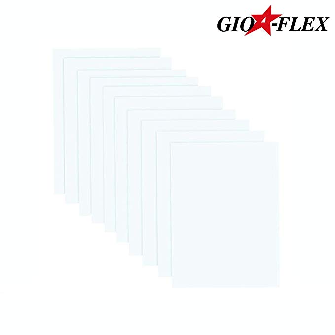 GIO-FLEX PU Heat Transfer Vinyl 10" x 12" - 20 Sheets HTV White Colors/Variety Pack, Adhesive Vinyl, Iron-On Transfer, Heat Press, DIY Design for T-Shirts