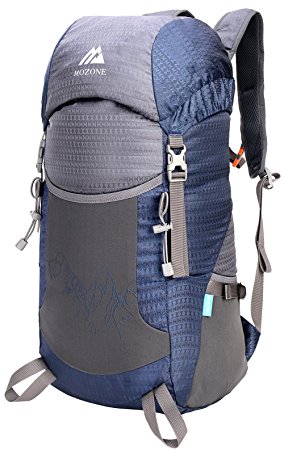 Mozone Large 40l Lightweight Water Resistant Travel Backpack/foldable & Packable Hiking Daypack Navy Blue