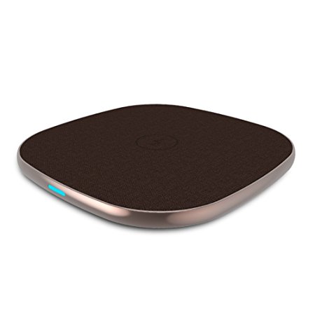 MelkTemn Wireless Charger, 7.5W Wireless Charging Pad for iphone x/8/8 plus, 10W Wireless Charging for Samsung Galaxy S9/S9 /S8/S8 /S7/S6/Note 8/5, Aluminum Alloy Body and Anti-slip Leather Surface