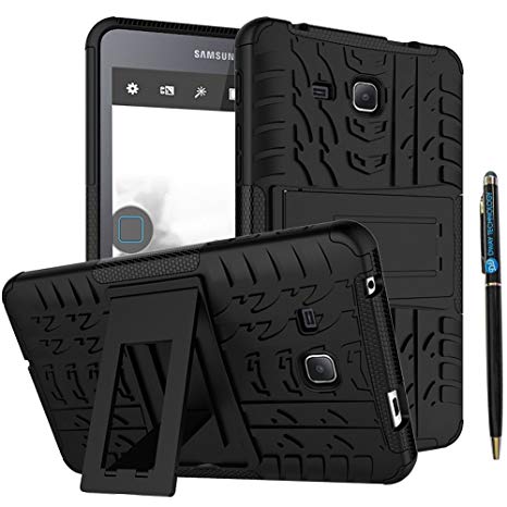 Tab A 7.0 Case 2016 DWaybox 2in1 Combo Hybrid Rugged Heavy Duty Armor Hard Back Cover Case with Kickstand for Samsung Galaxy Tab A 7 Inch 2016 SM-T280 / T285 / Samsung Tab A6 A7 7.0" (Black)
