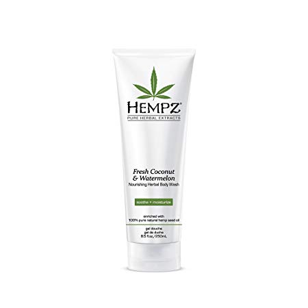 Hempz Herbal Body Wash, Pearl White, Fresh Coconut/Watermelon, 8.5 Fluid Ounce