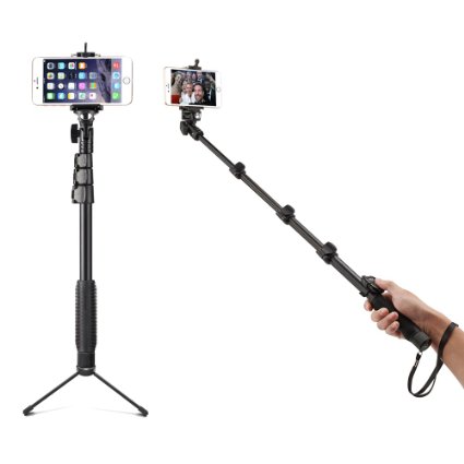 Accmor AC-13TR 18-50-Inch Self-Portrait Extendable Monopod for iOS and Android Phone Bundle with Tripod Stand and Bluetooth Remote Shutter