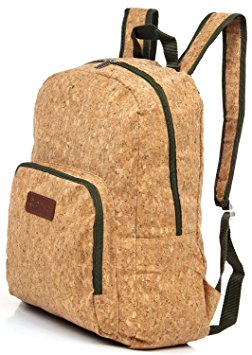 Packable Backpack Cork Lightweight Unusual Eco-Friendly for College Travel Daypack CORKO