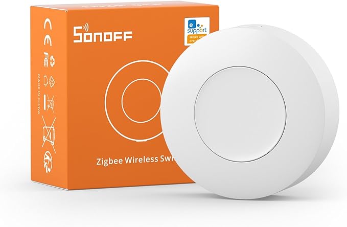 SONOFF SNZB-01P Zigbee Wireless Switch, Supports to Create Smart Scenes, Trigger The Connected Devices on Ewelink APP with Three Control Options, SONOFF ZigBee Bridge Required, 1-Pack