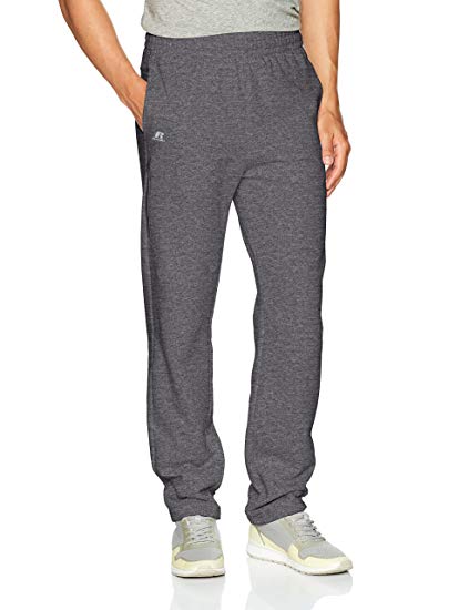 Russell Athletic Mens Cotton Rich Fleece Open Bottom Sweatpants With Pockets