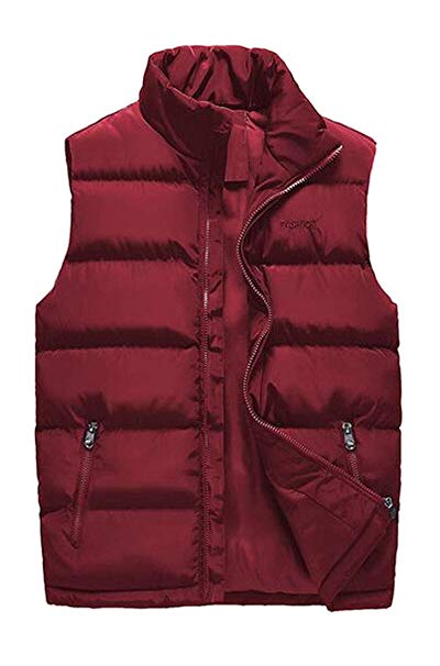 XiaoTianXinMen XTX Men's Casual Plus Size Loose Sleeveless Pure Color Down Puffer Vest Jacket Outerwear