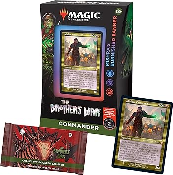 Magic: The Gathering The Brothers’ War Retro-Frame Commander Deck - Mishra’s Burnished Banner (Blue-Black-Red)   Collector Booster Sample Pack