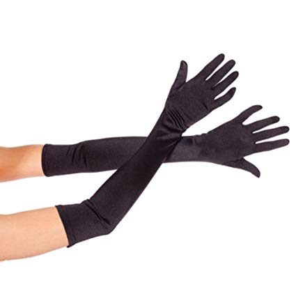 DreamHigh Women's Evening Party 21" Long Satin Finger Gloves