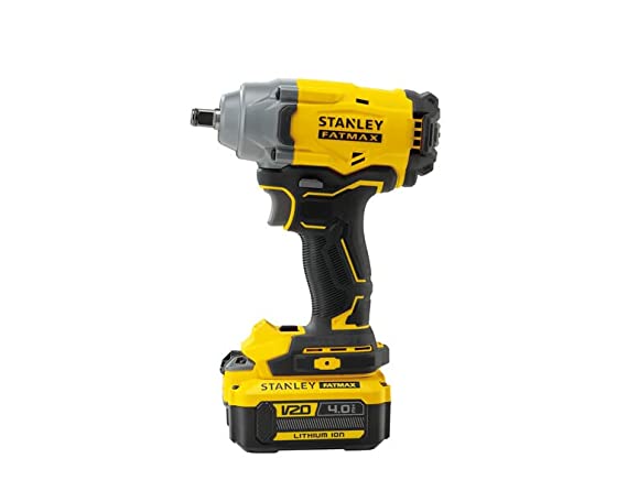 STANLEY FATMAX SBW920M2K-B1 20V 4.0Ah 1/2" Cordless Brushless Impact Wrench With 2x4.0Ah Li-ion Batteries & 1pc Charger