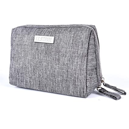 Small Makeup Bag for Purse Travel Waterproof Cosmetic Bag Portable Mini Makeup pouch with Zipper for Women Girls（Gray）