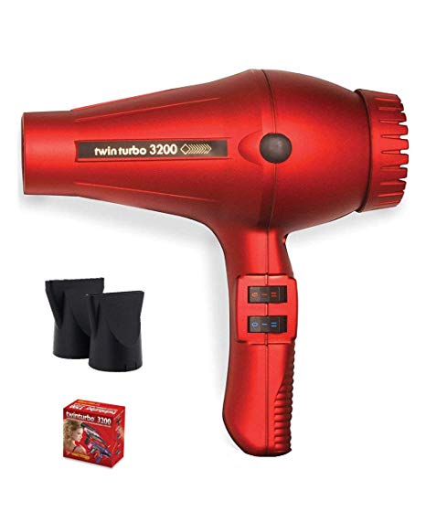 Turbo Power 3200 Twin Turbo Hair Dryer, Red, 36 Ounce