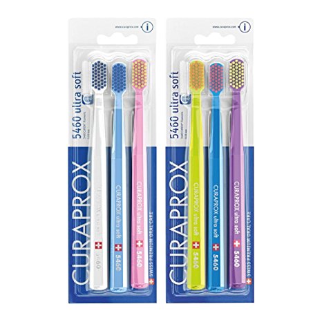 Curaprox Ultrasoft Toothbrush CS 5460 - 6 Pack, Colors May Vary
