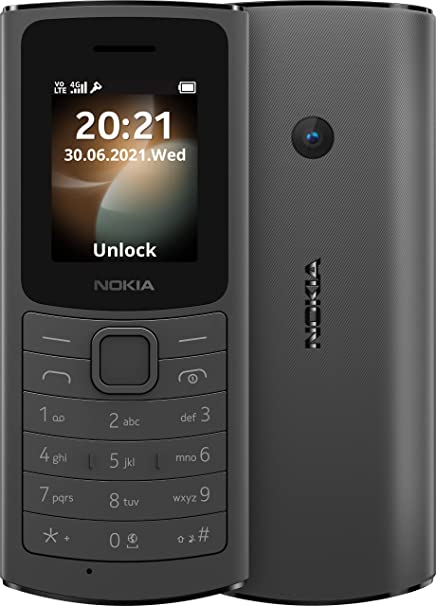 Nokia 110 4G LTE Volte Unlocked Single GSM 4G Worldwide FM Mp3 Player (AT&T/T-Mobile/Tracfone/Simple Mobile) (NOT Verizon Boost) (Black)